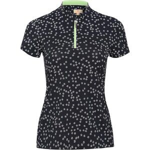 Sport Haley Women's Short Sleeve Print Polo with Mandarin Collar and Zip Placket